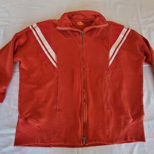 Free People Fp Movement Knockout Track Zip Up Sweatshirt Jacket Red S Oversized